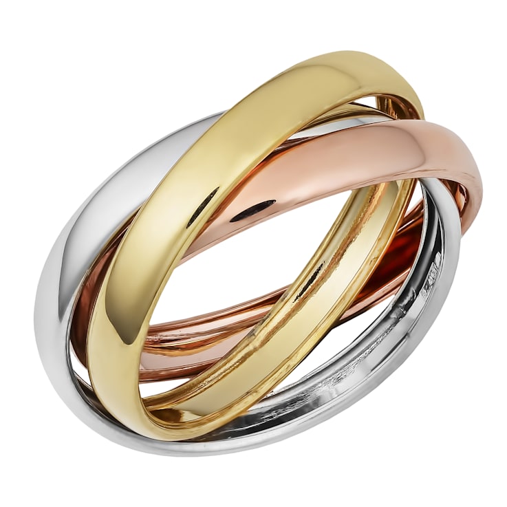 Tri color gold rolling ring cheap