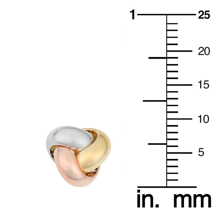14k Tricolor Gold Love Knot Earrings | Minimalist Jewelry