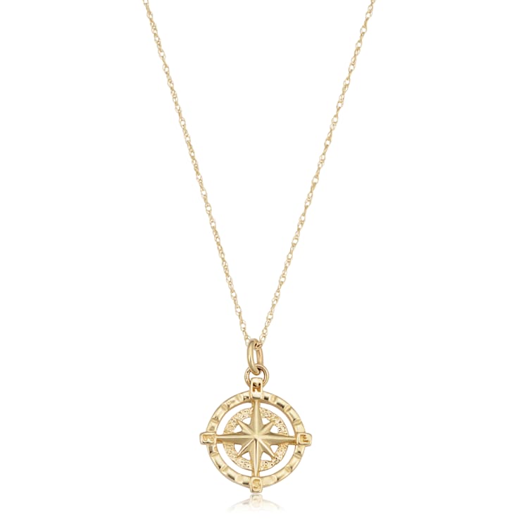 Real 14k Solid Gold Compass Necklace, Personalized Back Side Engrave Compass  Pendant, Compass Gift, Compass Charm, Traveler Gift - Etsy