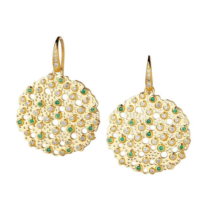Cosmic Starry Night Emerald and Diamond Earrings