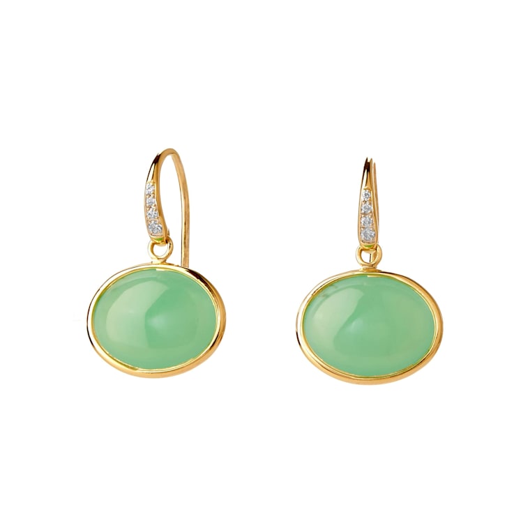 Candy Cobblestone Chrysoprase and Diamond Earrings