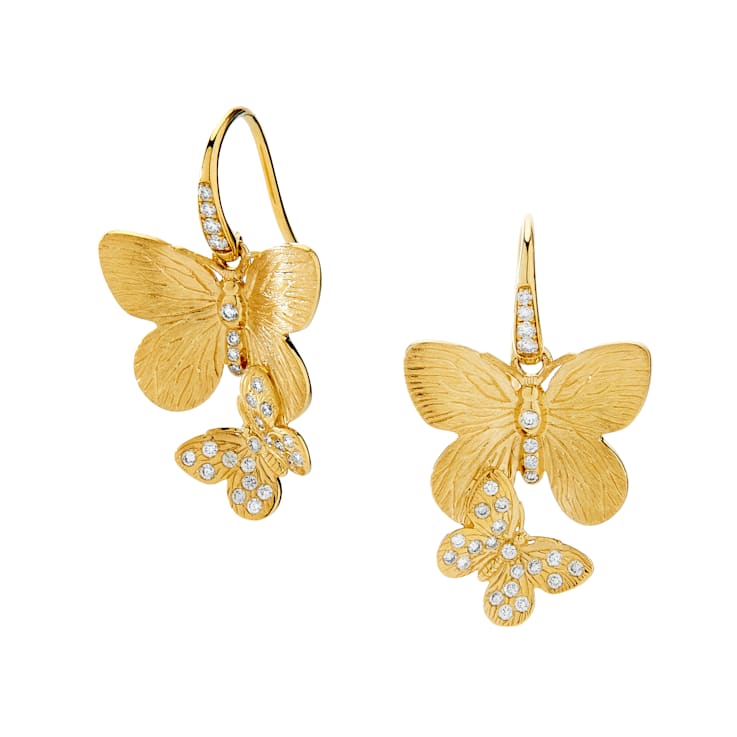 SYNA Jardin Gold Butterfly Diamond Earrings