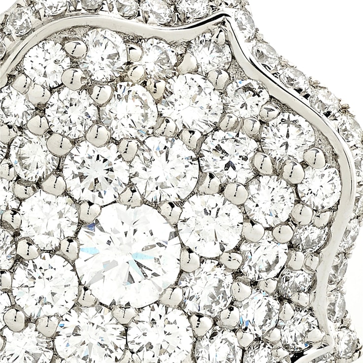 Diamond Pavé Mini Lotus Ear-Clips