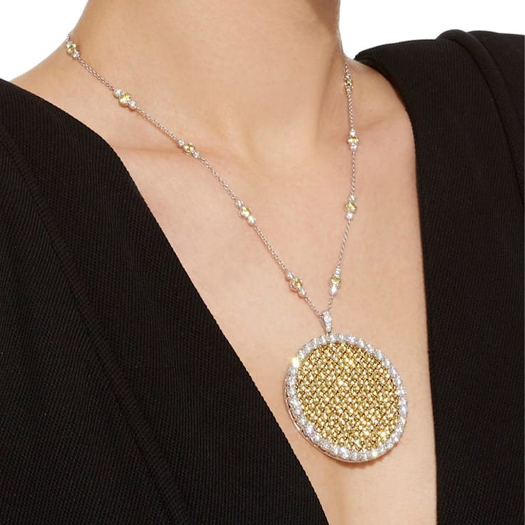 Yellow Sapphire & Diamond Pendant