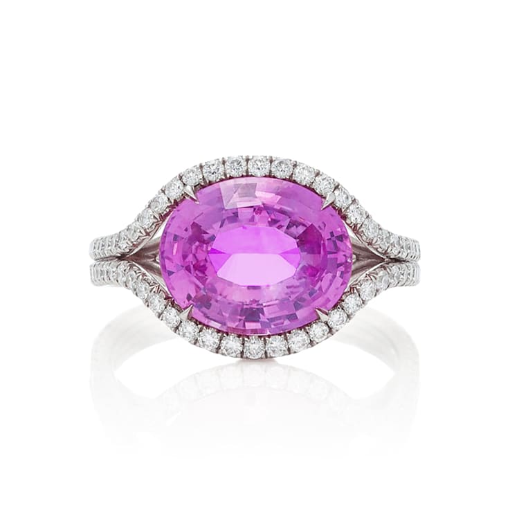 Pink Sapphire & Diamond Ring