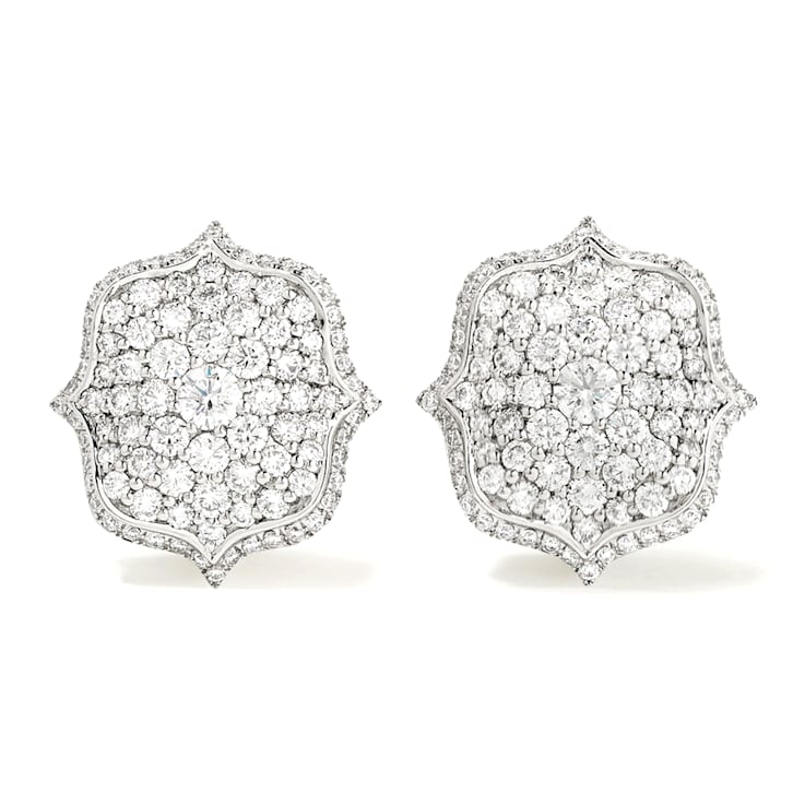 Diamond Pavé Mini Lotus Ear-Clips
