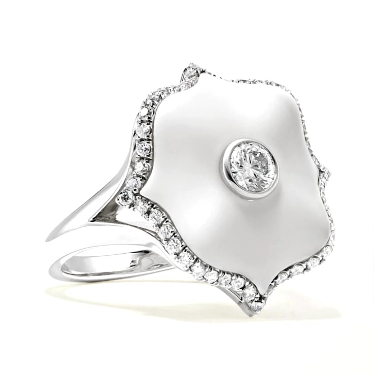 Diamond & White Ceramic Ring
