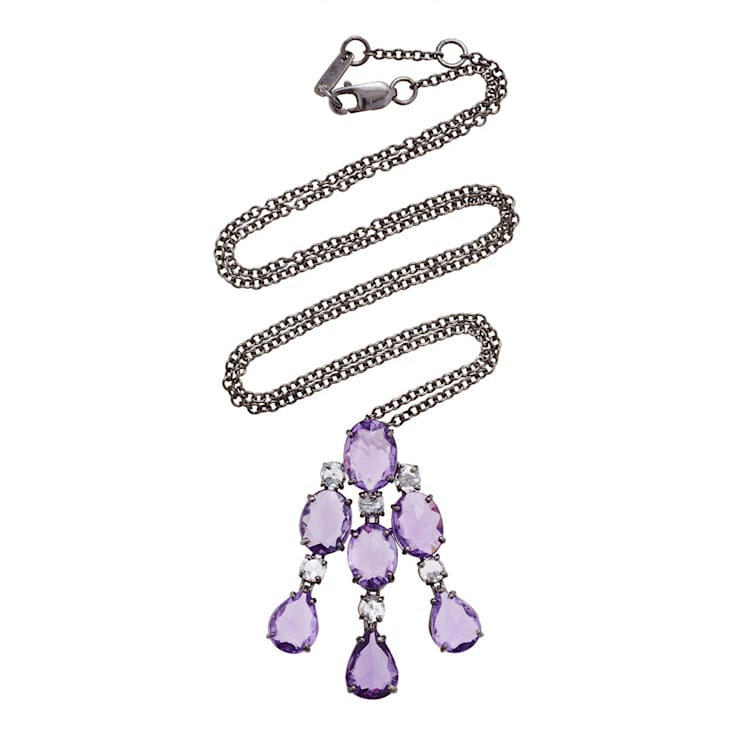 Purple Sapphire & Diamond Pendant