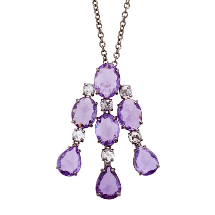 Purple Sapphire & Diamond Pendant