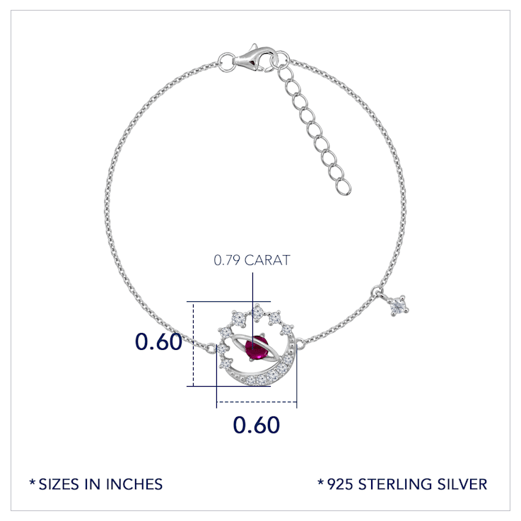 J'ADMIRE Platinum Over Sterling Silver Saturn Bracelet