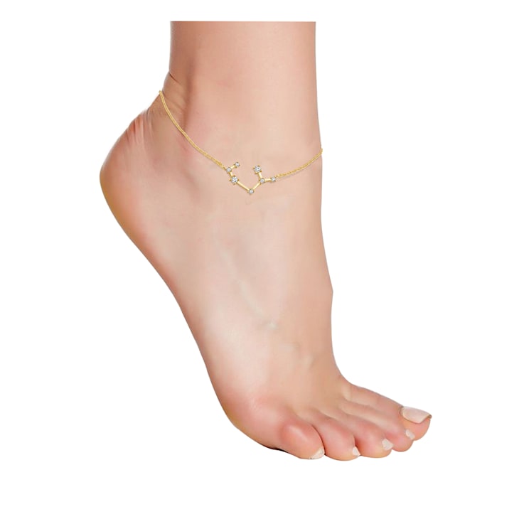 J'ADMIRE 14K Gold Over Sterling Silver Zodiac Anklet for Women