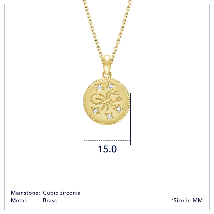 J'ADMIRE 14K Yellow Gold Over Sterling Silver Scorpio Zodiac Stars
Pendant Necklace
