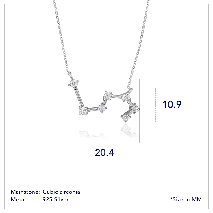 J'ADMIRE Leo Zodiac Constellation Platinum 950 Over Sterling Silver
Pendant Necklace