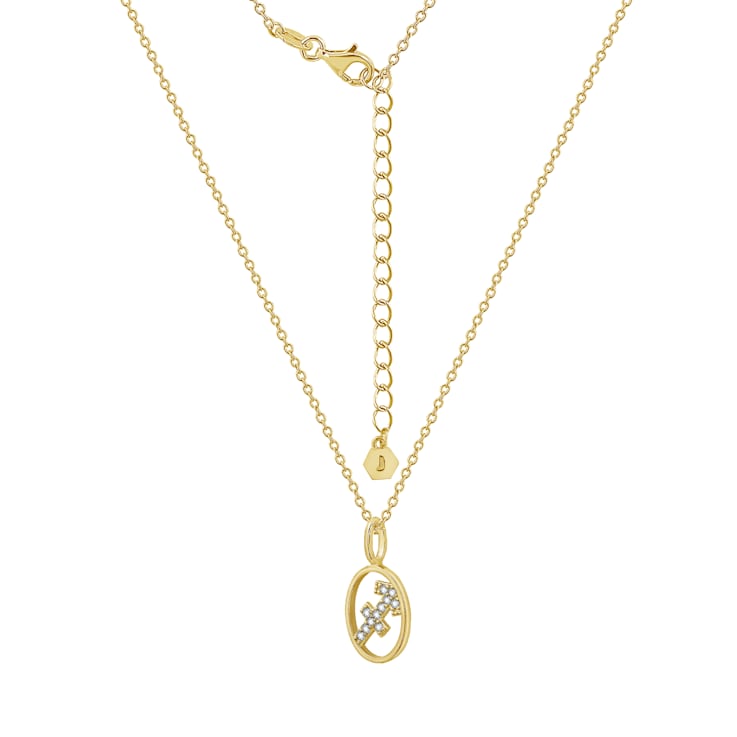 J'ADMIRE Sterling Silver Oval Zodiac Pendant Necklace