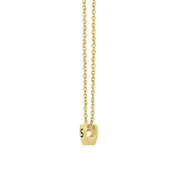 J'ADMIRE 14K Yellow Gold Over Sterling Silver Simple Initial Pendant Necklace