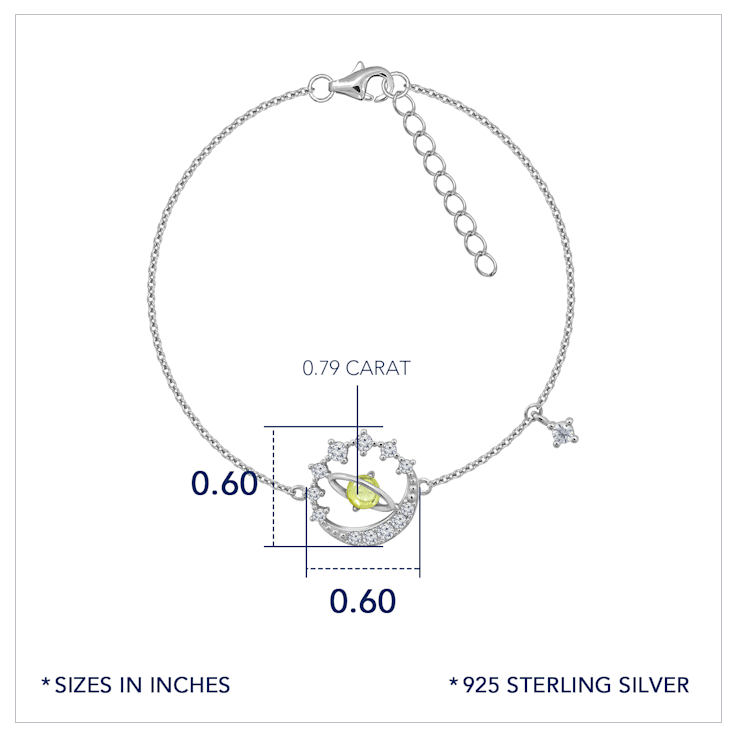 J'ADMIRE Platinum Over Sterling Silver Moon Bracelet