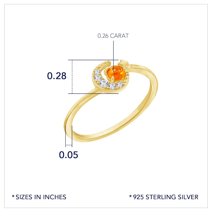 J'ADMIRE 14K Yellow Gold Over Sterling Silver Mars Ring