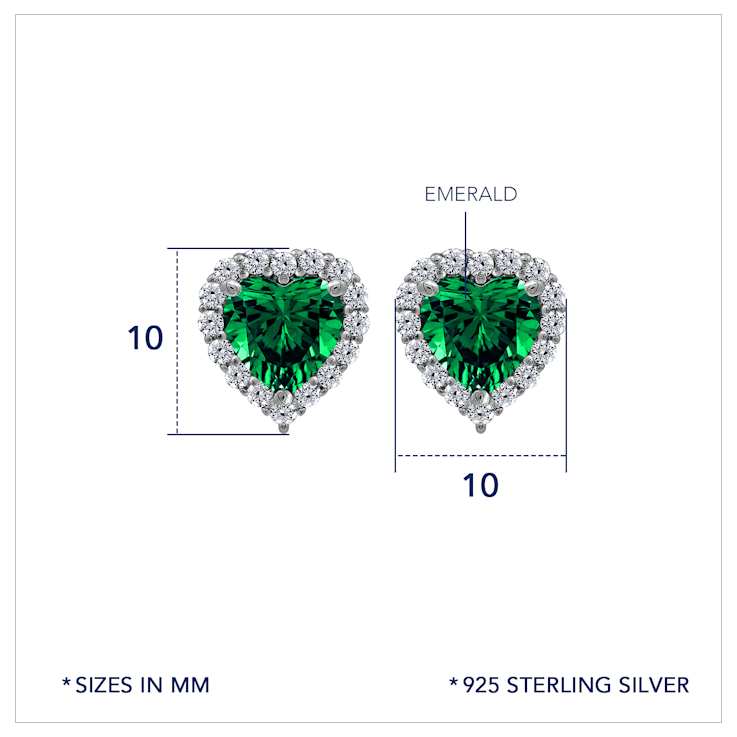 J'ADMIRE Heart Shaped Birthstone Stud Earrings