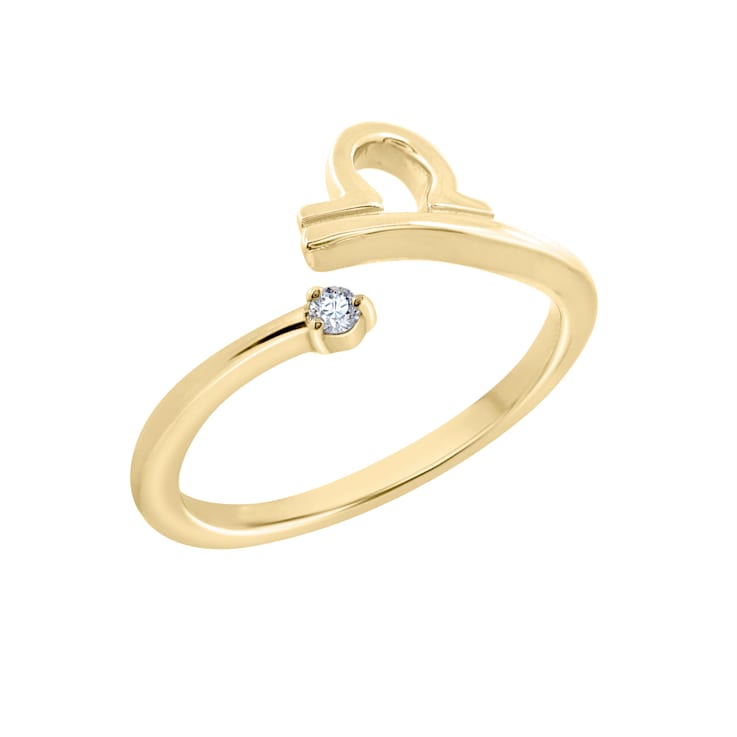 J'ADMIRE 14K Yellow Gold Over Sterling Silver Libra Horoscope Ring