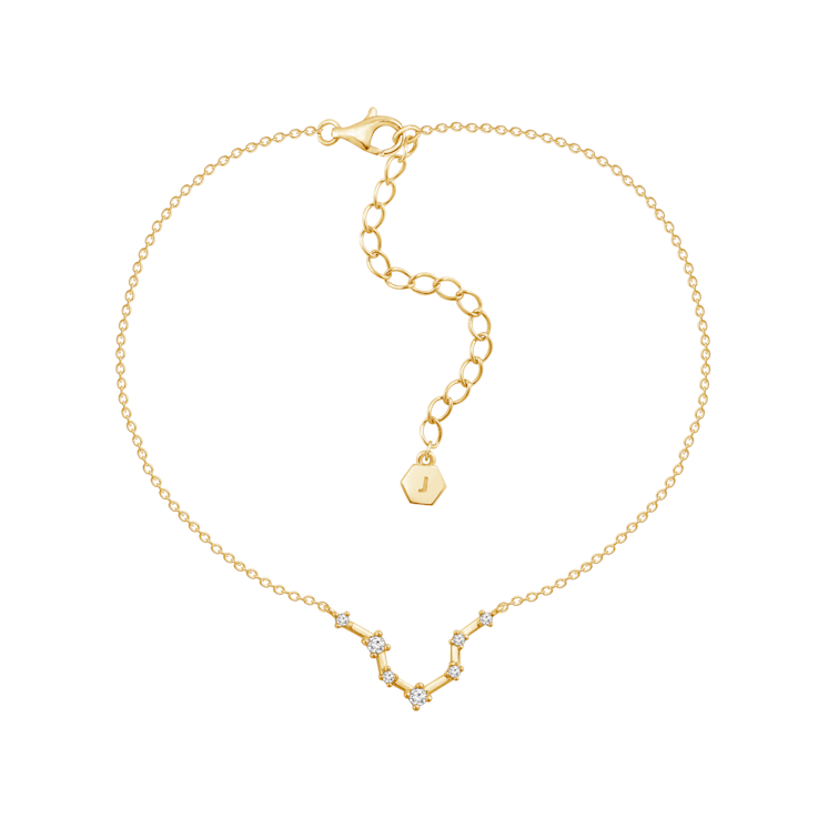J'ADMIRE 14K Gold Over Sterling Silver Zodiac Anklet for Women