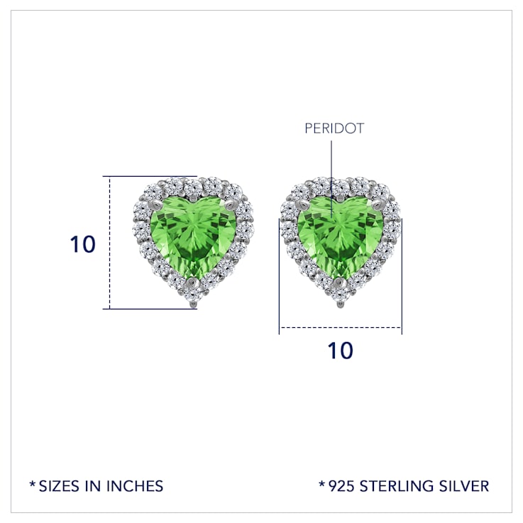 J'ADMIRE Heart Shaped Birthstone Stud Earrings