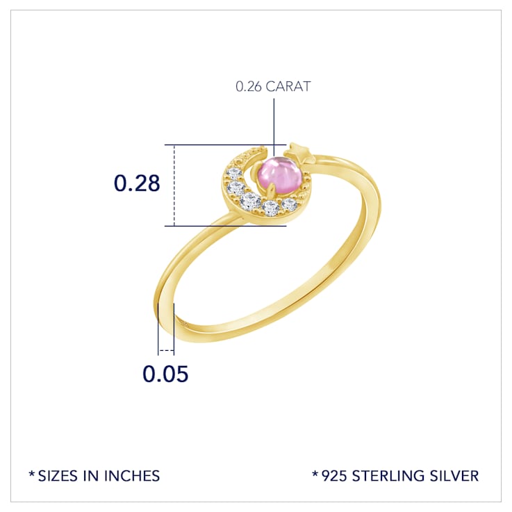 J'ADMIRE 14K Yellow Gold Over Sterling Silver Venus Ring