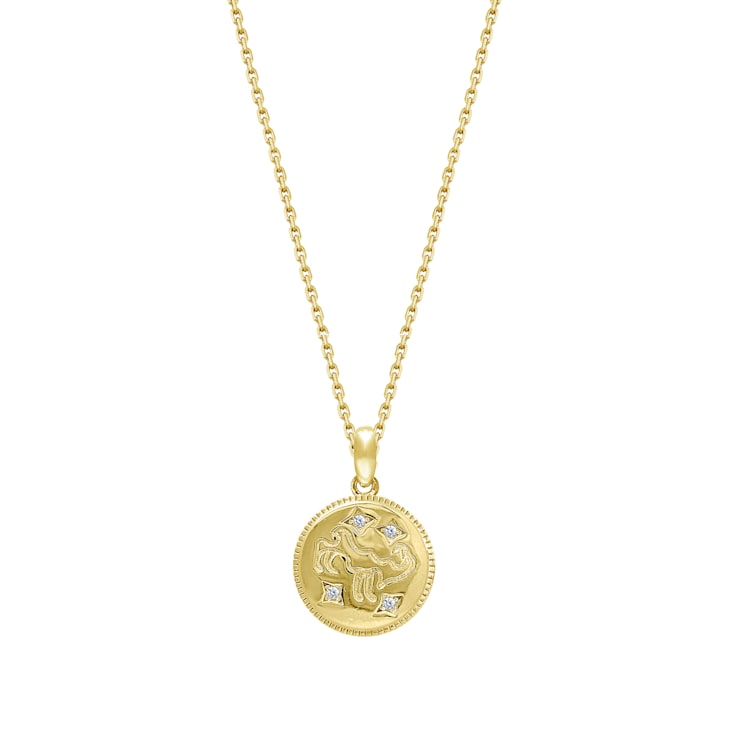 J'ADMIRE 14K Yellow Gold Over Sterling Silver Aries Zodiac Stars Pendant Necklace