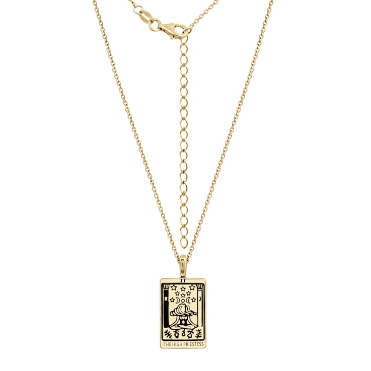 J'ADMIRE 14K Yellow Gold Over Sterling Silver Tarot Card The High
Priestess Pendant Necklace