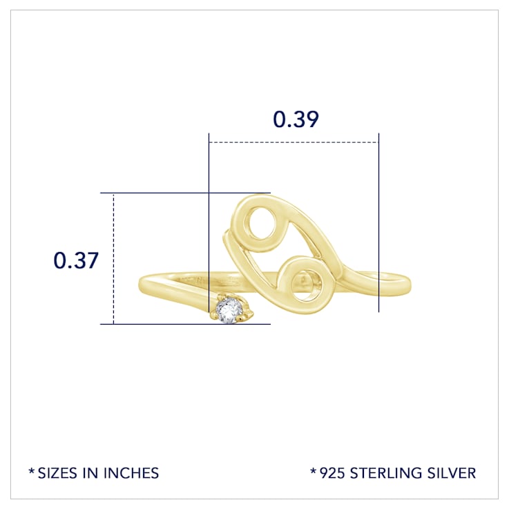 J'ADMIRE 14K Yellow Gold Over Sterling Silver Cander Horoscope Ring