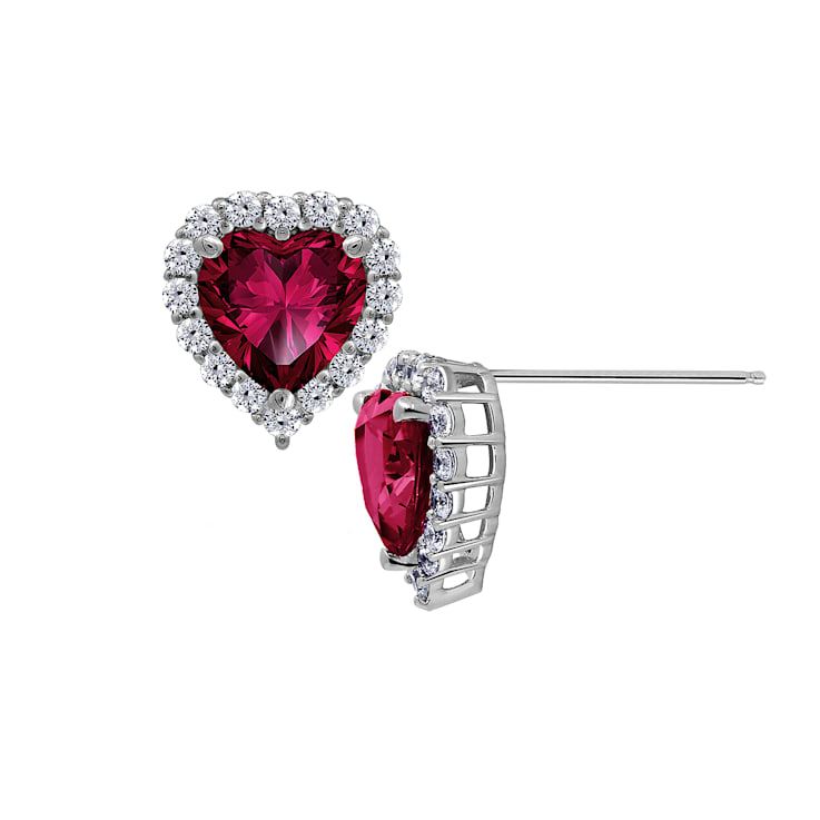 J'ADMIRE Heart Shaped Birthstone Stud Earrings