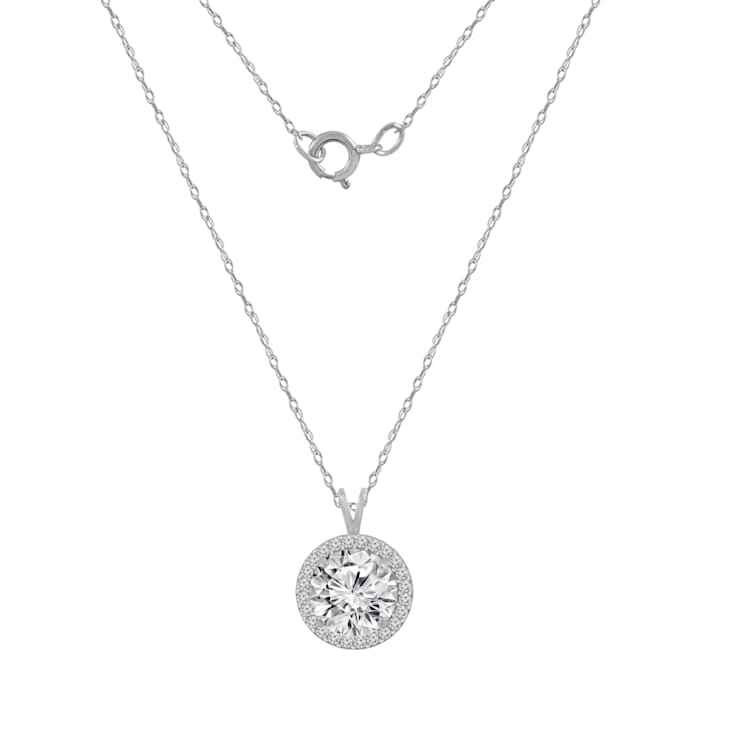 Cubic zirconia shop halo pendant necklace