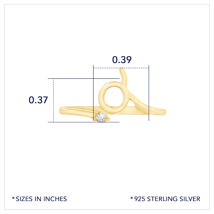 J'ADMIRE 14K Yellow Gold Over Sterling Silver Taurus Horoscope Ring