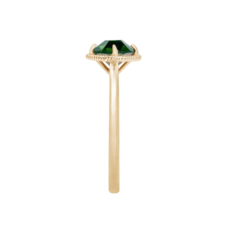 J'ADMIRE 10K Gold Crystal Emerald Simulant Solitaire Ring