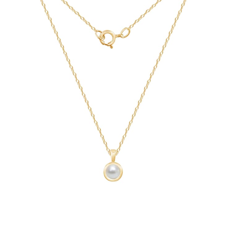 LUXGEM 10K Solid Gold Solitaire June Birthstone Necklace for Women, 0.25  Carat Gemstone Simulant CZ