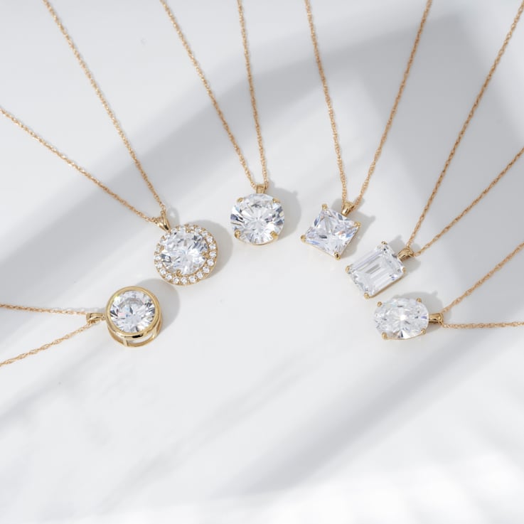 【海外限定】 LUXGEM 14K White Gold Princess Cut Pendant Necklace | 3 その他