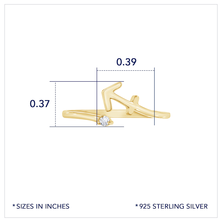 J'ADMIRE 14K Yellow Gold Over Sterling Silver Sagittarius Horoscope Ring