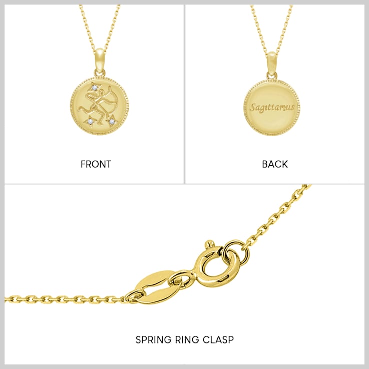 J'ADMIRE 14K Yellow Gold Over Sterling Silver Sagittarius Zodiac Stars
Pendant Necklace