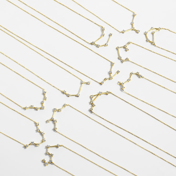 J'ADMIRE Cancer Zodiac Constellation 14K Yellow Gold Over Sterling
Silver Pendant Necklace