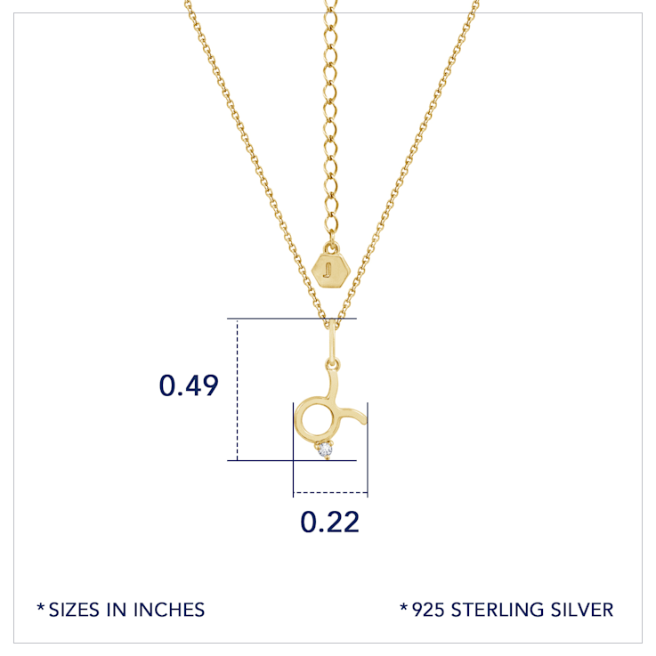 J'ADMIRE 14K Yellow Gold Over Sterling Silver Taurus Zodiac Pendant Necklace