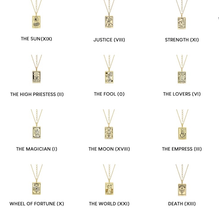 J'ADMIRE 14K Yellow Gold Over Sterling Silver Tarot Card The Fool
Pendant Necklace