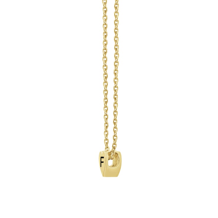 J'ADMIRE 14K Yellow Gold Over Sterling Silver Simple Initial Pendant Necklace