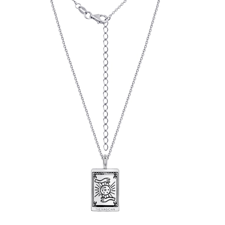 J'ADMIRE Platinum 950 Over Sterling Silver Tarot Card The Magician
Pendant Necklace