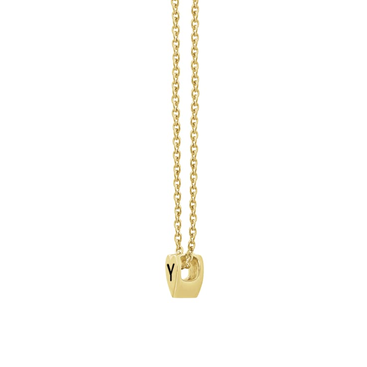 J'ADMIRE 14K Yellow Gold Over Sterling Silver Simple Initial Pendant Necklace