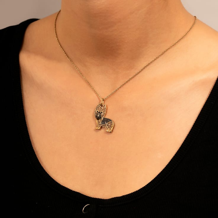 J'ADMIRE 14K Yellow Gold Plated Sterling Silver German Shepherd Puppy
Pendant Necklace