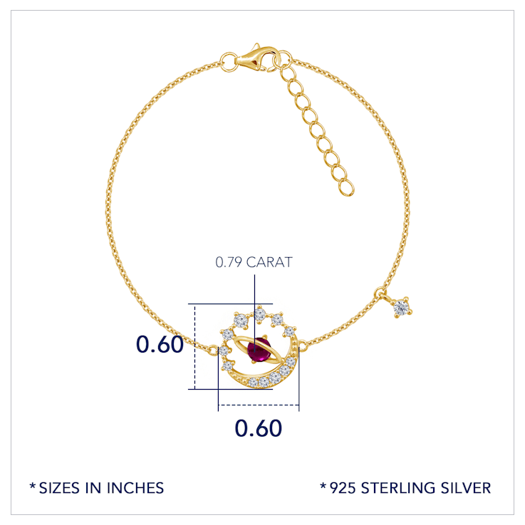 J'ADMIRE 14K Yellow Gold Over Sterling Silver Saturn Bracelet