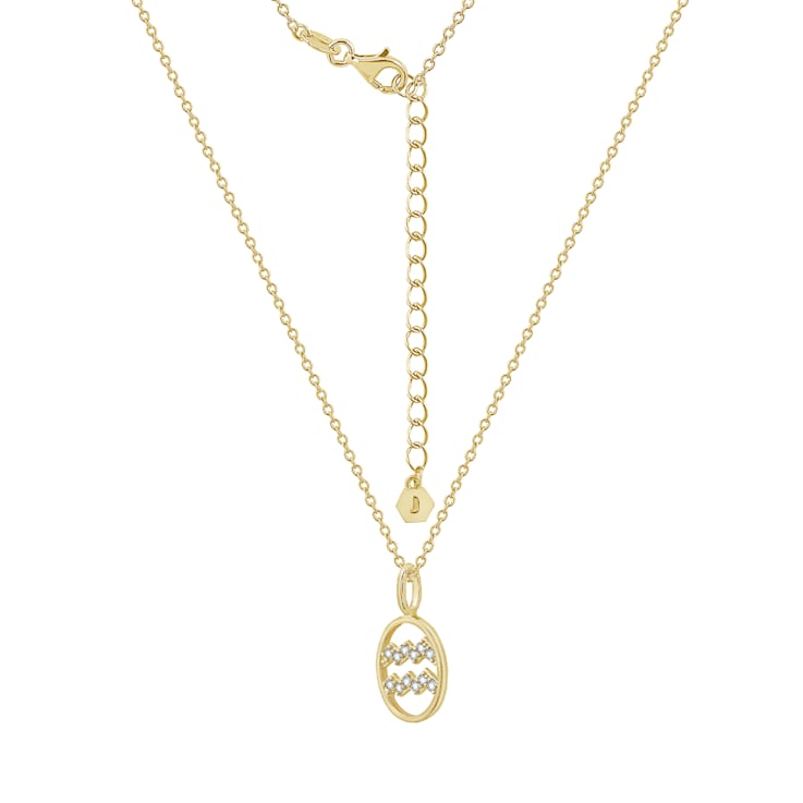 J'ADMIRE Sterling Silver Oval Zodiac Pendant Necklace