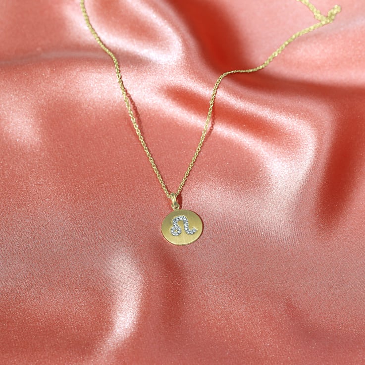 J'ADMIRE 14K Yellow Gold Over Sterling Silver Vintage Leo Zodiac Sign
Pendant Necklace