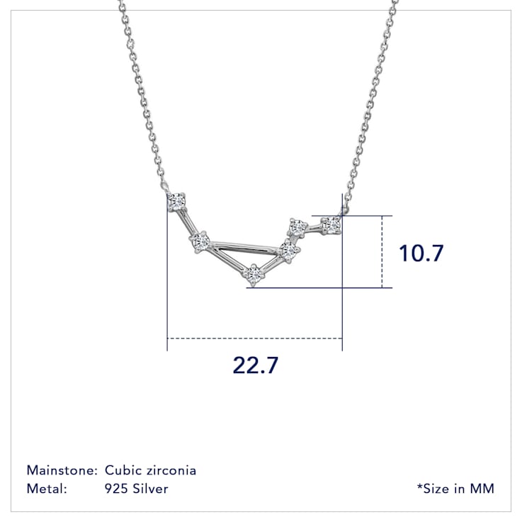 J'ADMIRE Libra Zodiac Constellation Platinum 950 Over Sterling Silver
Pendant Necklace