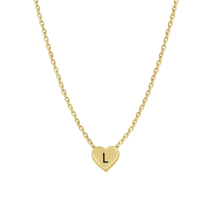 J'ADMIRE 14K Yellow Gold Over Sterling Silver Simple Initial Pendant Necklace