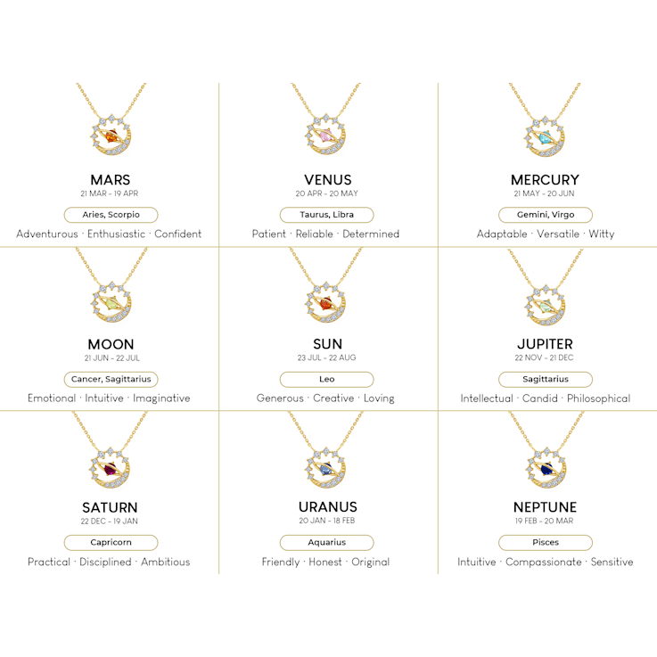J'ADMIRE Galaxy Planet Mars Necklace